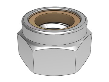 DIN982 Sechskant-Sicherungsmuttern aus braunem Gummi mit nichtmetallischen Schnalleneinsätzen